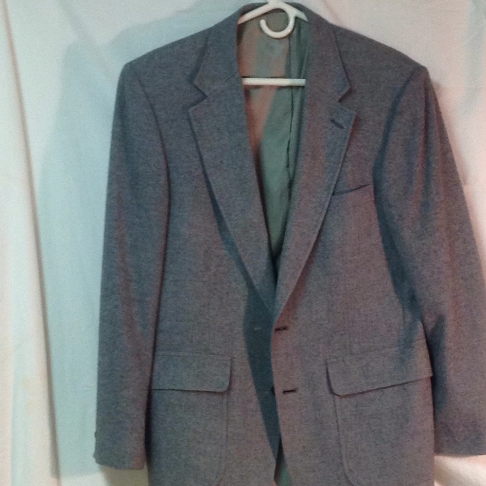 Classic Gray Wool Flannel Blazer